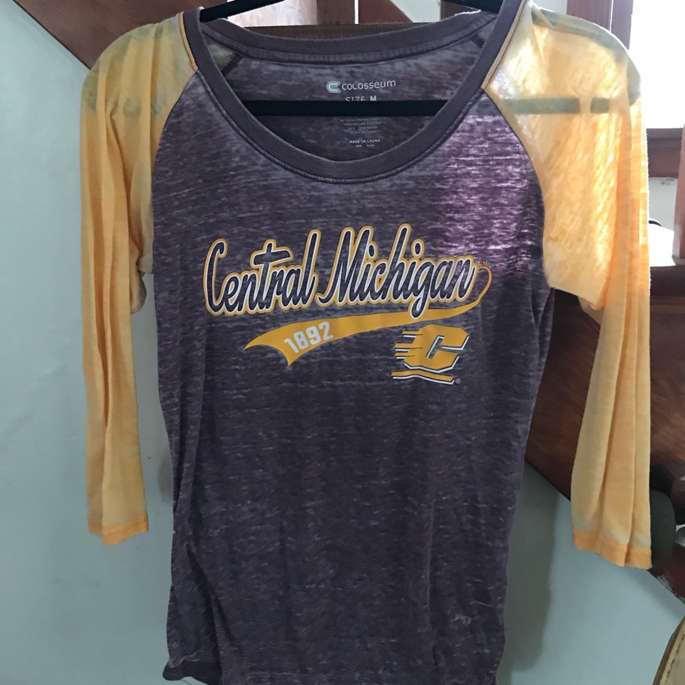 Central Michigan University 3/4 length sleeve